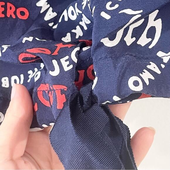 Trina Turk Navy Graphic Print Women Top Shirt size M „I love You” collection - Picture 5 of 8